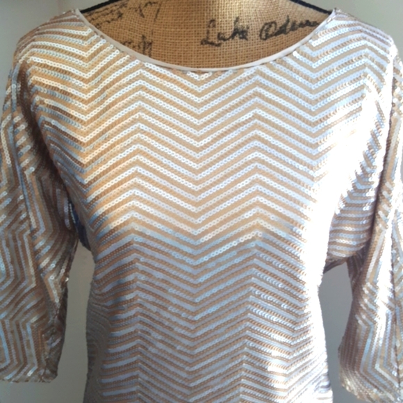 White House / Black Market Sequin Top, Size M. - Picture 3 of 9